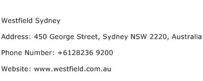 Westfield Sydney Address Contact Number