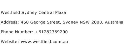 Westfield Sydney Central Plaza Address Contact Number