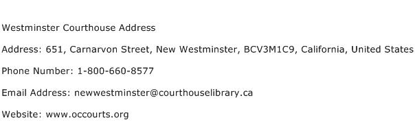Westminster Courthouse Address Address Contact Number