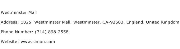 Westminster Mall Address Contact Number