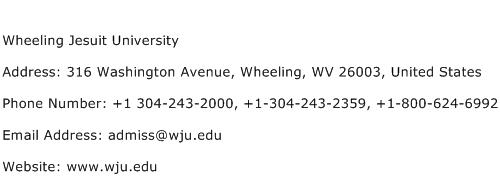 Wheeling Jesuit University Address Contact Number