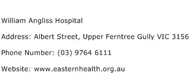 William Angliss Hospital Address Contact Number