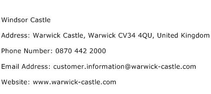 Windsor Castle Address Contact Number