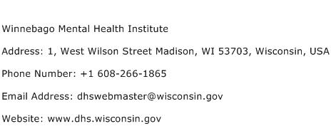 Winnebago Mental Health Institute Address Contact Number
