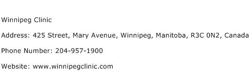 Winnipeg Clinic Address Contact Number
