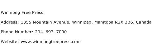 Winnipeg Free Press Address Contact Number