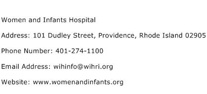 Women and Infants Hospital Address Contact Number