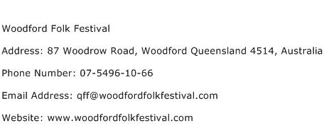 Woodford Folk Festival Address Contact Number