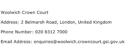 Woolwich Crown Court Address Contact Number