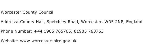 Worcester County Council Address Contact Number