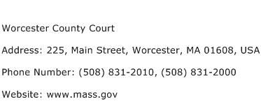 Worcester County Court Address Contact Number
