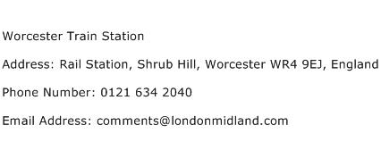 Worcester Train Station Address Contact Number