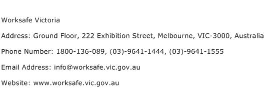 Worksafe Victoria Address Contact Number