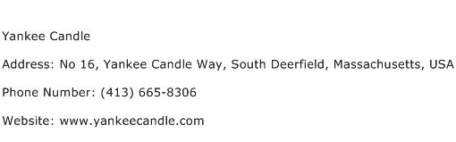 Yankee Candle Address Contact Number