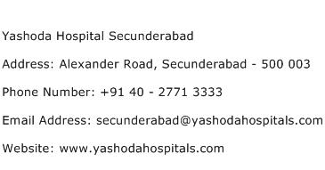 Yashoda Hospital Secunderabad Address Contact Number