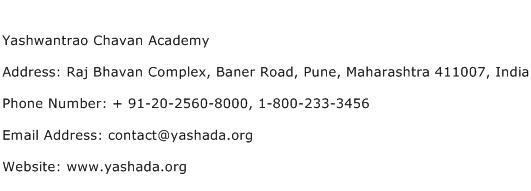 Yashwantrao Chavan Academy Address Contact Number