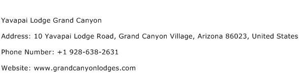 Yavapai Lodge Grand Canyon Address Contact Number