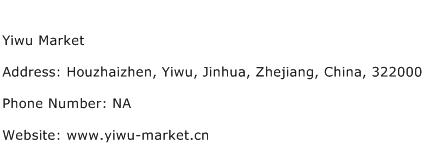 Yiwu Market Address Contact Number