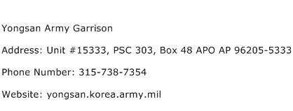 Yongsan Army Garrison Address Contact Number