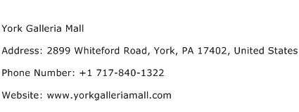 York Galleria Mall Address Contact Number