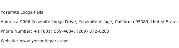 Yosemite Lodge Falls Address Contact Number