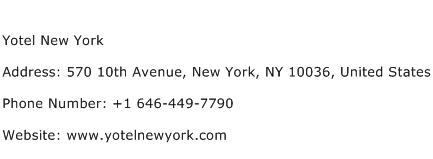 Yotel New York Address Contact Number
