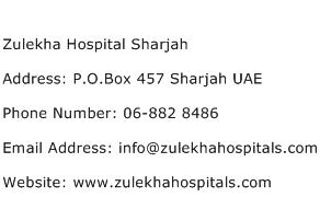 Zulekha Hospital Sharjah Address Contact Number