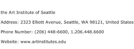 the Art Institute of Seattle Address Contact Number