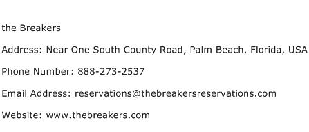 the Breakers Address Contact Number