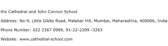 the Cathedral and John Connon School Address Contact Number