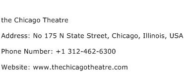 the Chicago Theatre Address Contact Number