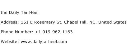 the Daily Tar Heel Address Contact Number