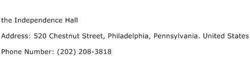 the Independence Hall Address Contact Number
