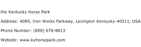 the Kentucky Horse Park Address Contact Number