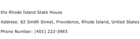 the Rhode Island State House Address Contact Number