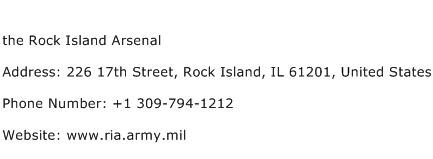 the Rock Island Arsenal Address Contact Number