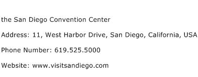 the San Diego Convention Center Address Contact Number