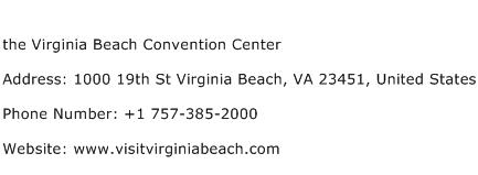 the Virginia Beach Convention Center Address Contact Number